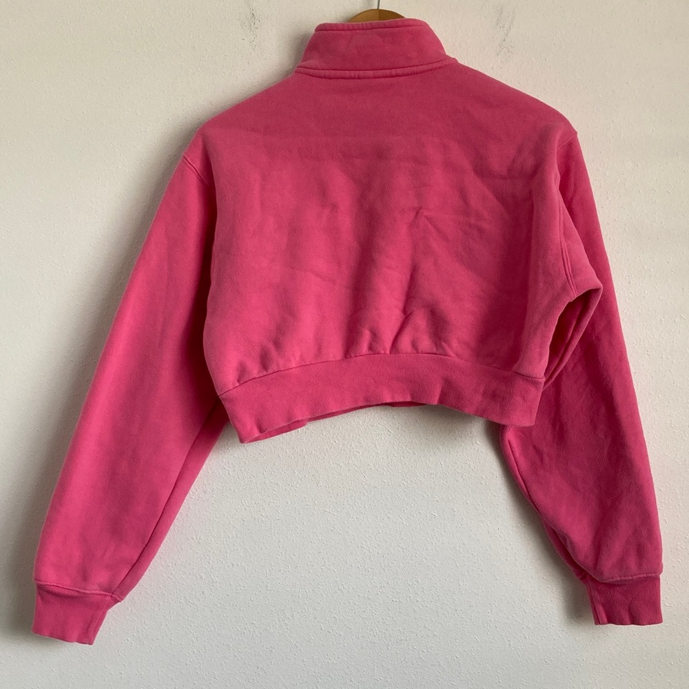 Aritzia TNA Pink Quarter-Zip Cropped Sweatshirt - Picture 4 of 6